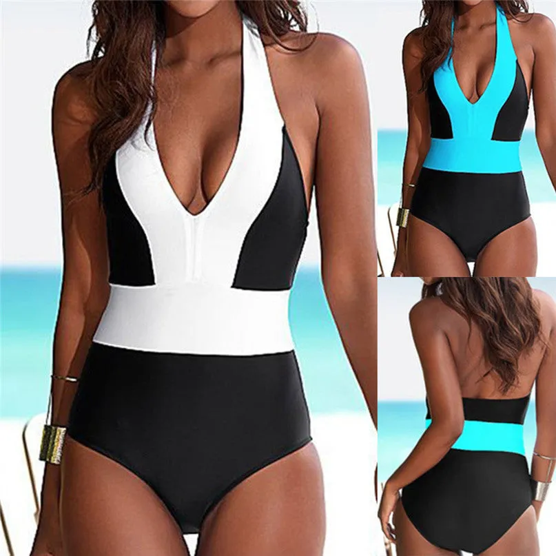 Women One Piece Swimsuit Push Up Bandage Swimwear