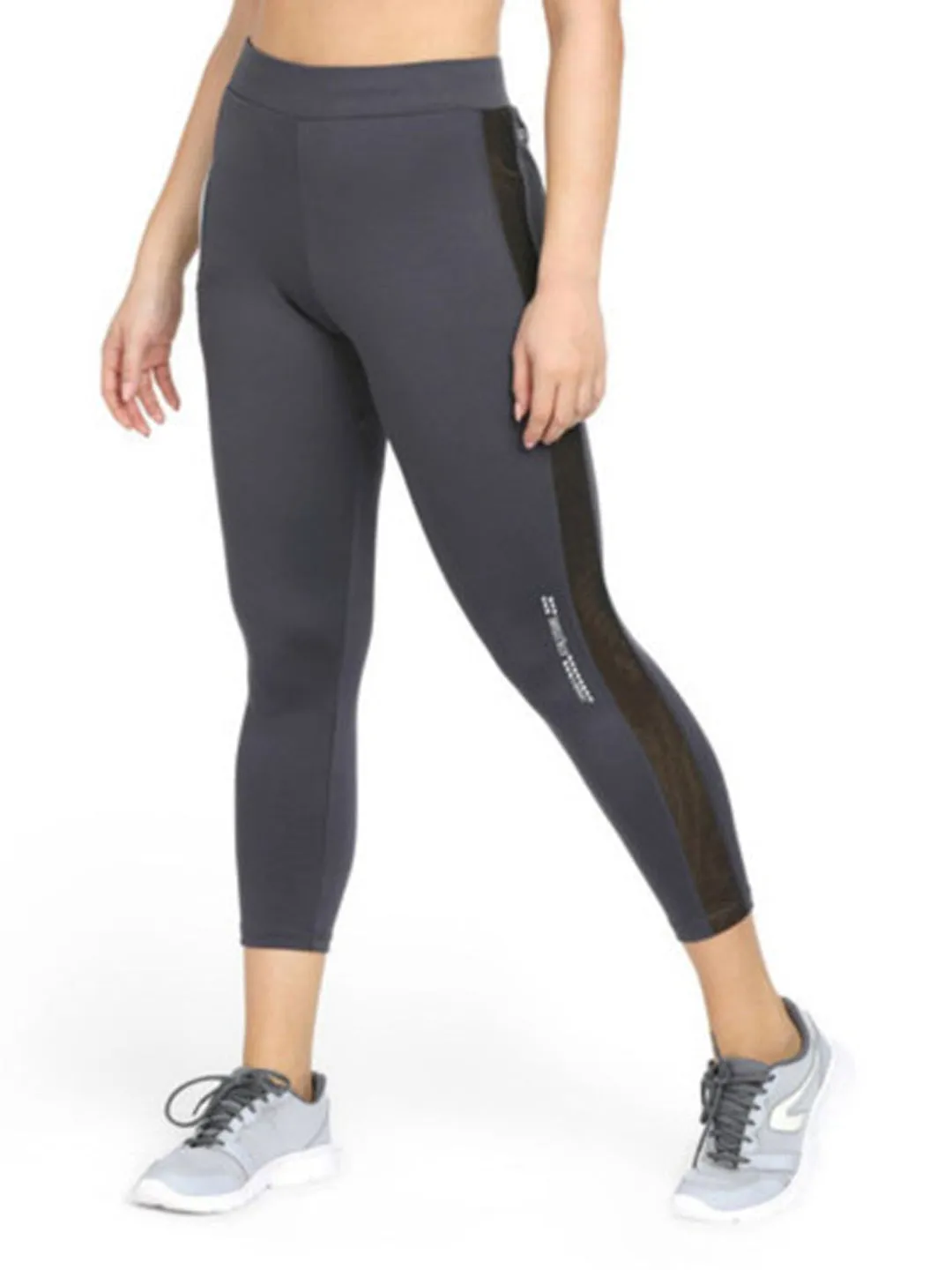Women Steel Grey Solid Ankle Length Tights - RAD INTENSE TRACK-STG