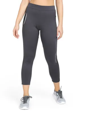 Women Steel Grey Solid Ankle Length Tights - RAD INTENSE TRACK-STG