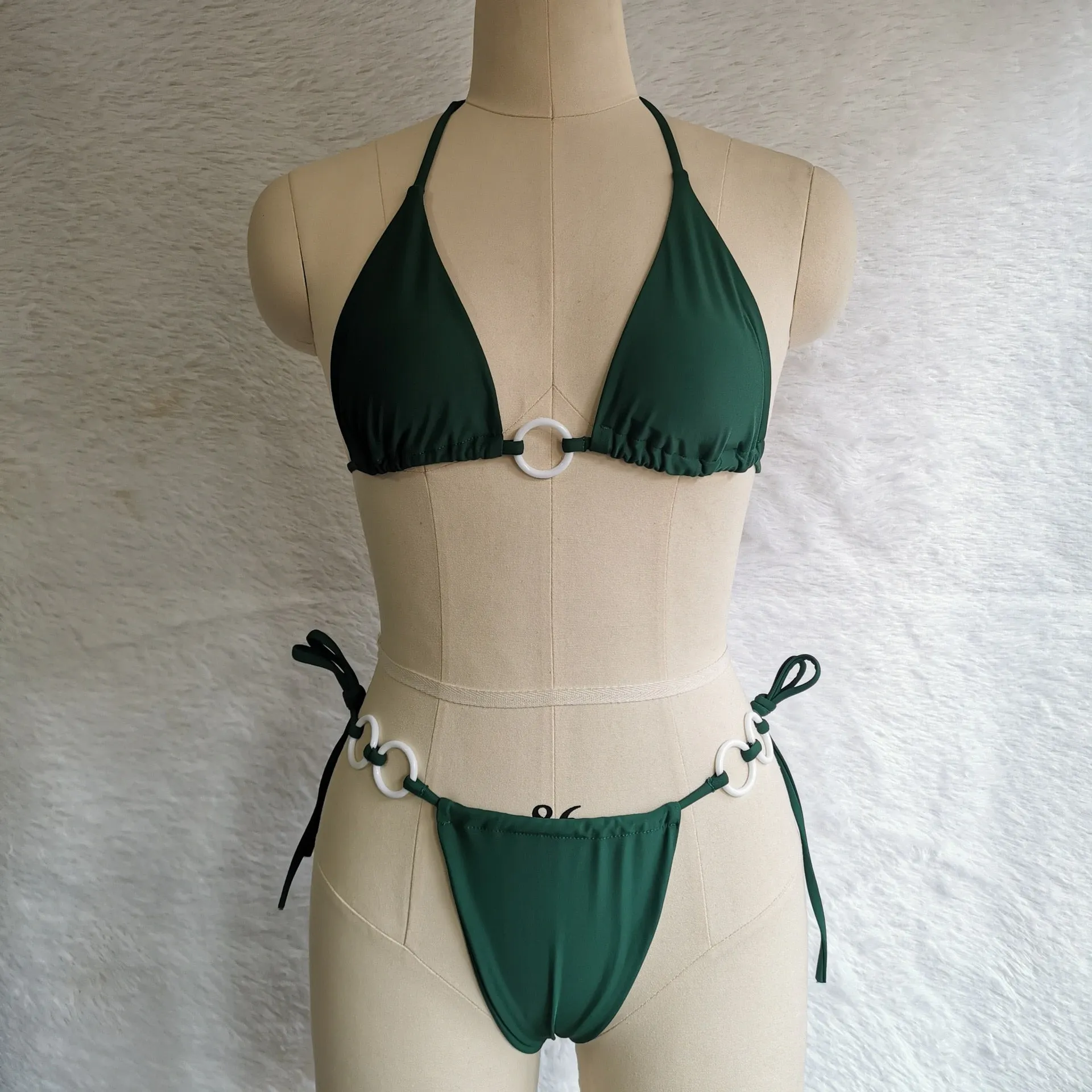 Women Swimwear Bikini Hollow Out Swimsuit Thong String Bikini Set