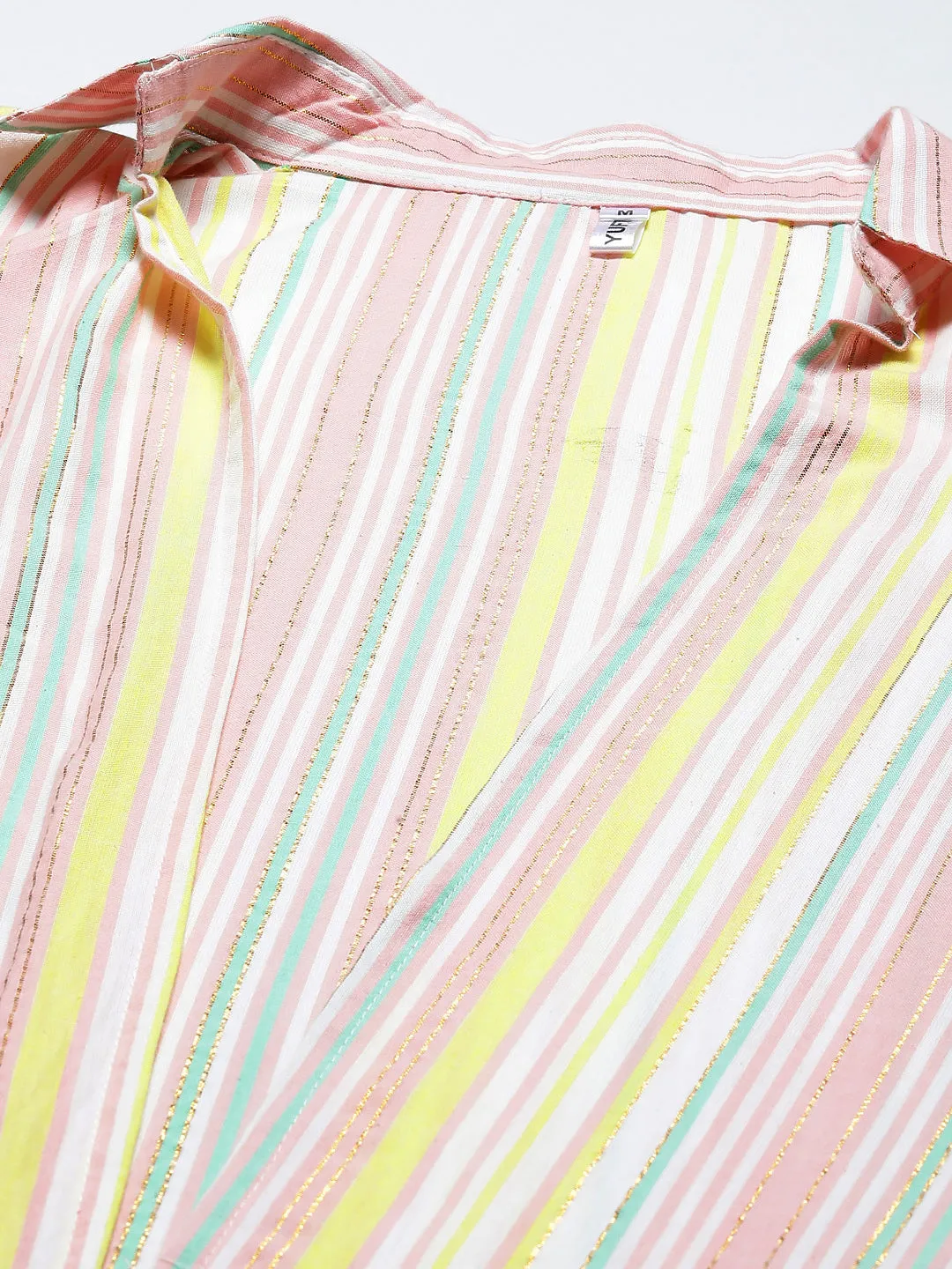 Women White Tiered Midi Dress With Stripe Jacket