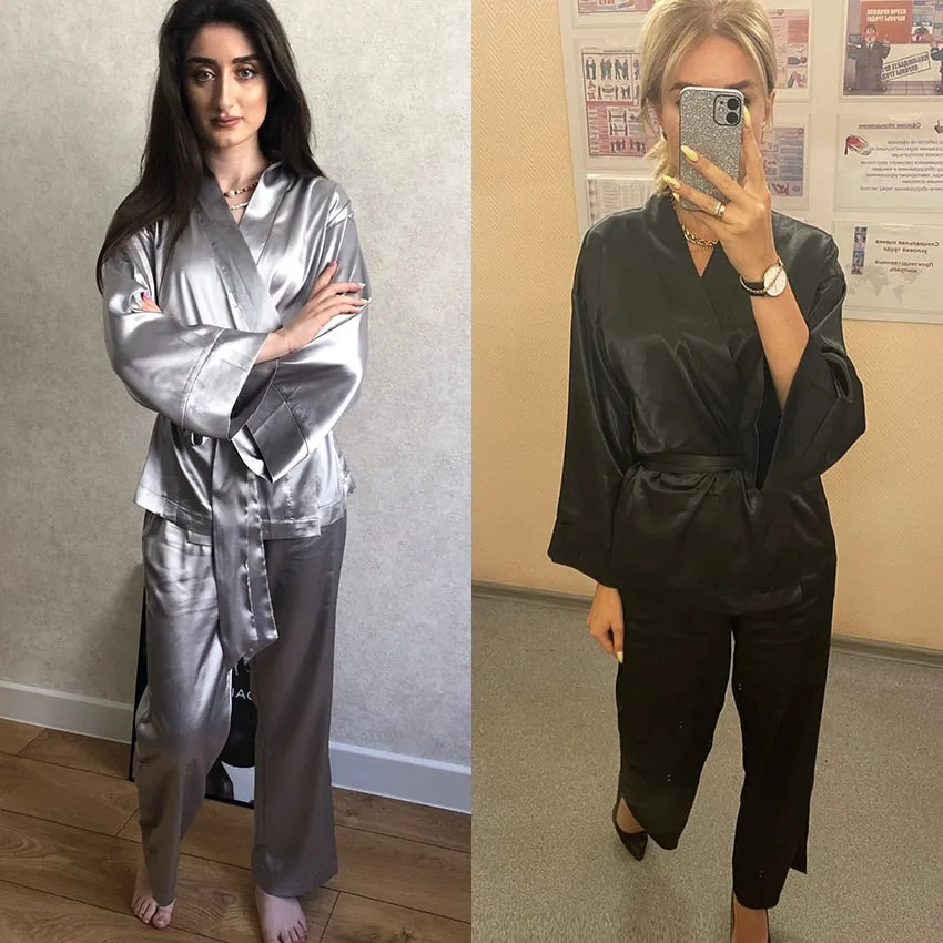 Women's 2-Piece Satin Sleepwear Set