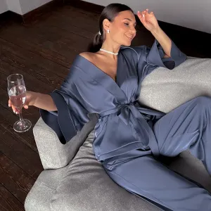 Women's 2-Piece Satin Sleepwear Set