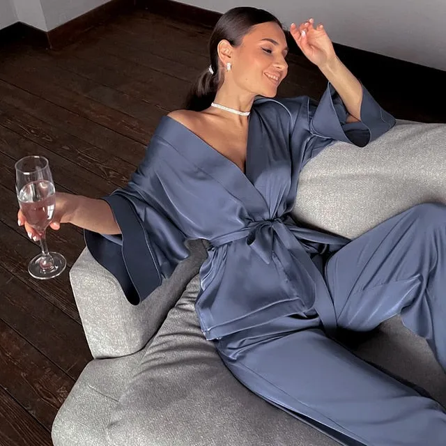 Women's 2-Piece Satin Sleepwear Set