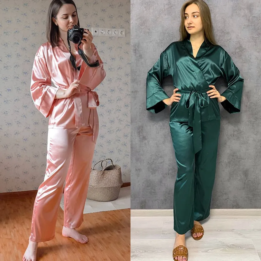 Women's 2-Piece Satin Sleepwear Set