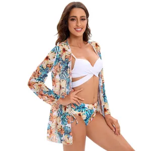 Women's 3 Piece Bikini Swimsuit Cover Up Swim Set