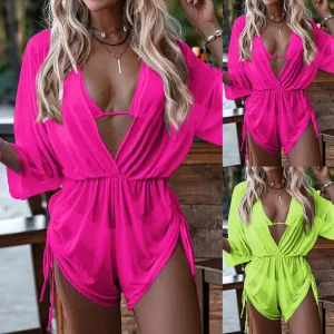 Women'S Bikinis Trend 2025 Swimsuits With Beach Jumpsuits Bikini Bathing Three Piece Women Biquinis Feminino TendêNcia 2024