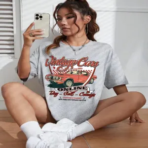 Women's Fashion Vintage Car Graphic T-Shirt