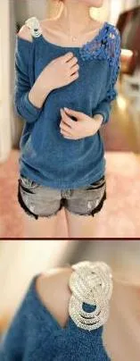 Women's Feminine Cut Out Shoulder Blouse