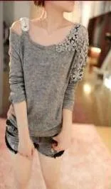 Women's Feminine Cut Out Shoulder Blouse
