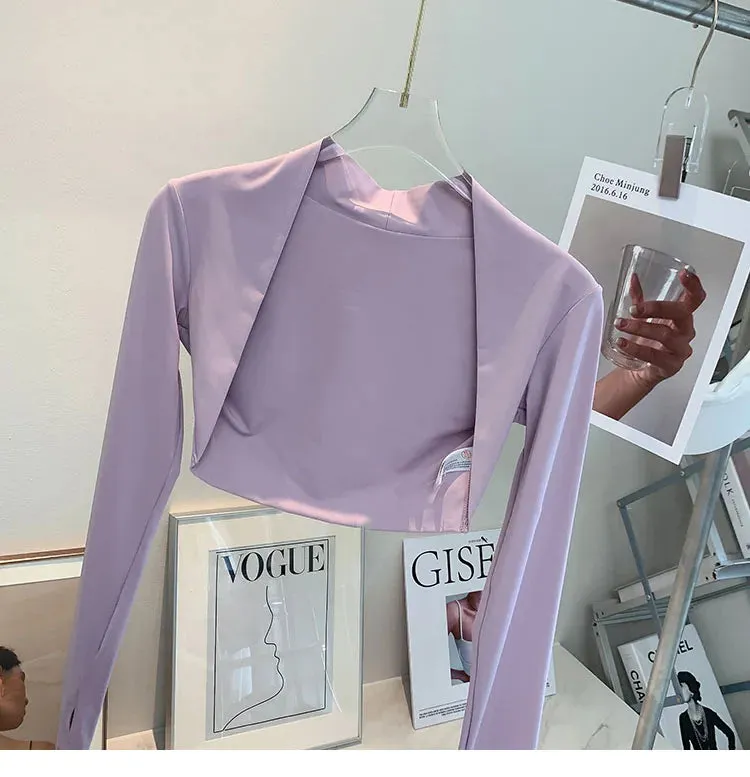 Women's Sports Cardigan - Long Sleeve Yoga Coat - Quick Dry Gym Workout Shirt
