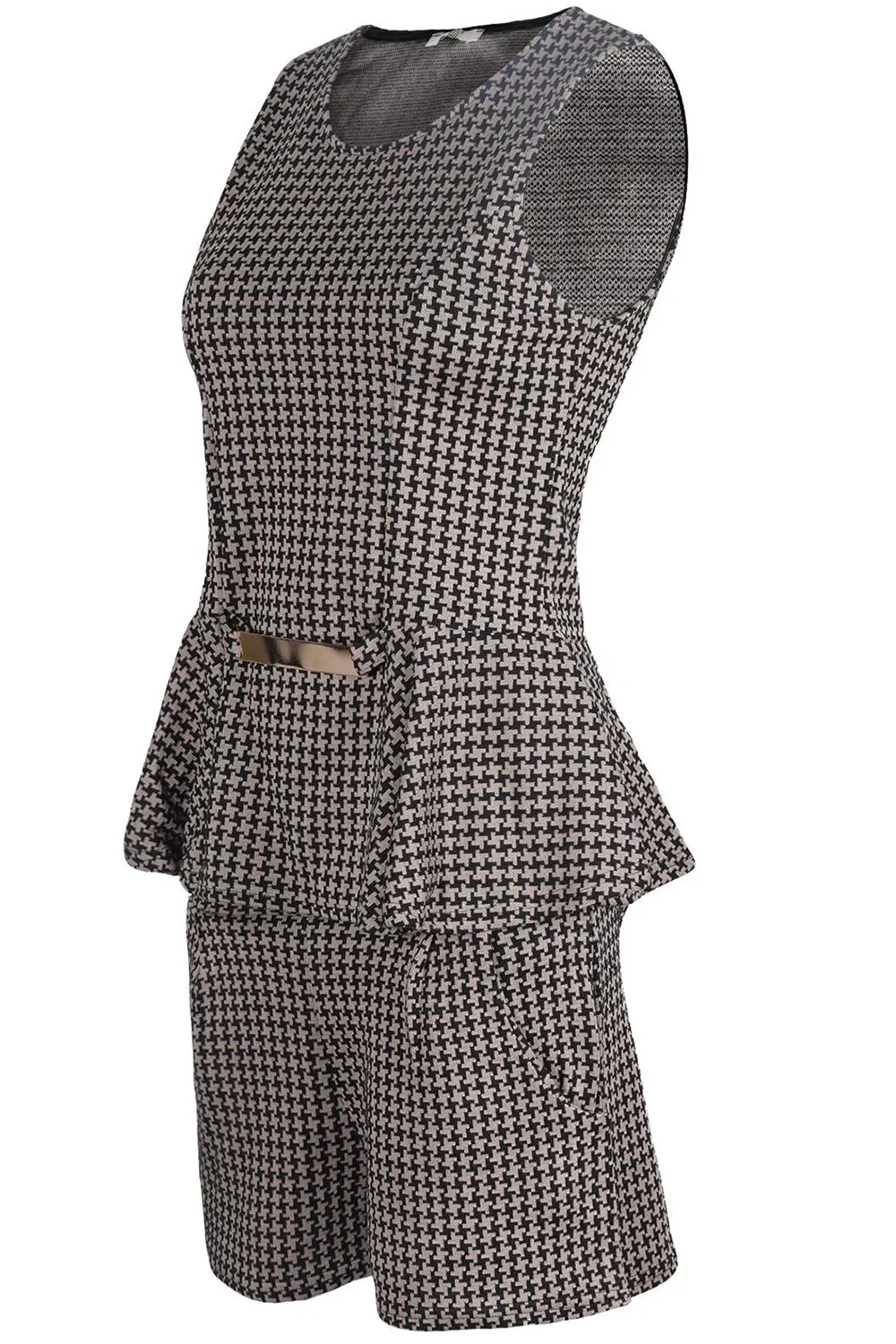 Womens Vintage Ruffle Sleeveless Dress