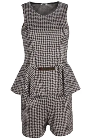 Womens Vintage Ruffle Sleeveless Dress