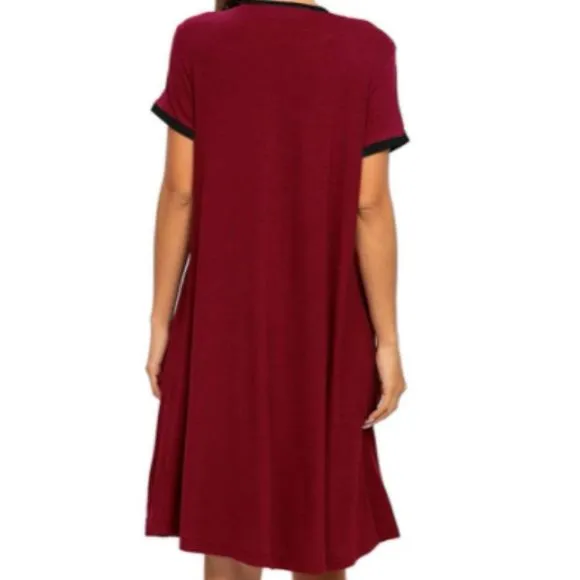 Women's Nightgown Sleepwear Sleep Shirt Short Sleeve Crewneck Pleated