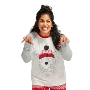 Wondershop Women's Holiday Mama Bear Pajama Shirt Top