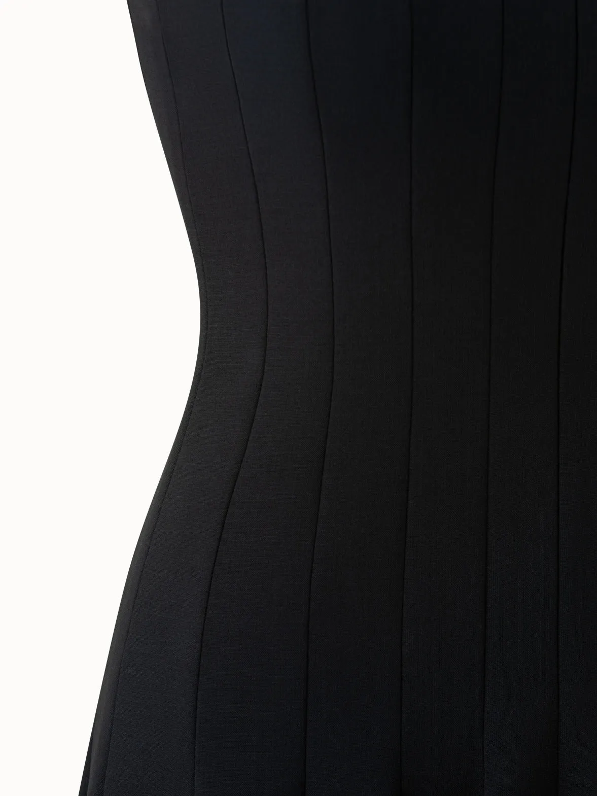 Wool Double-Face Dress with Skaters Pleats