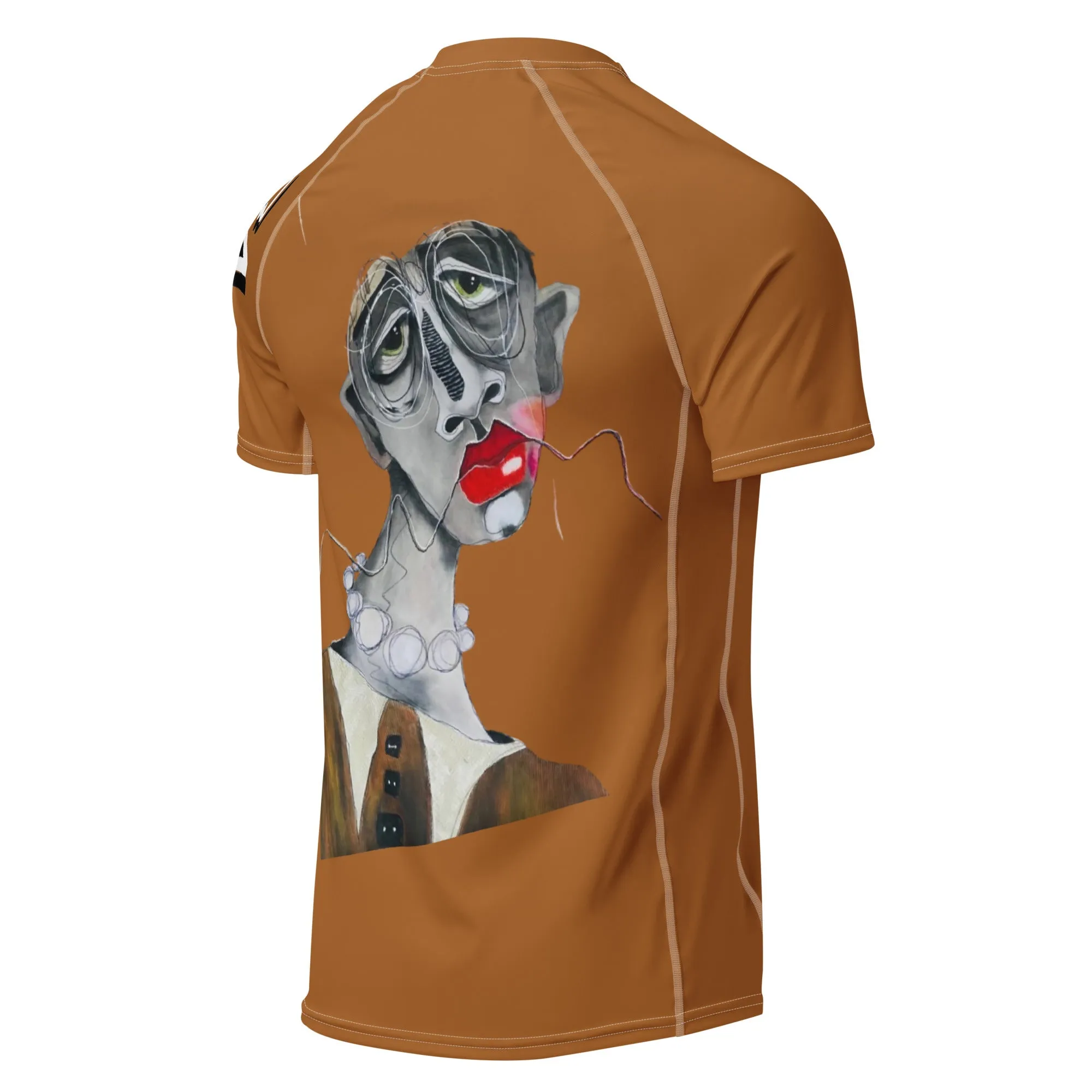 WORN OUT All-over Print Men’s Rash Guard - Mocha Swirl