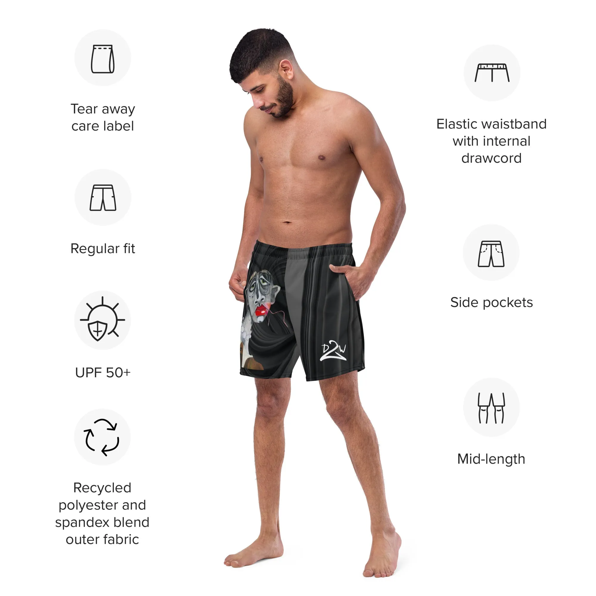 WORN OUT Recycled Swim Trunks - Racing Stripes