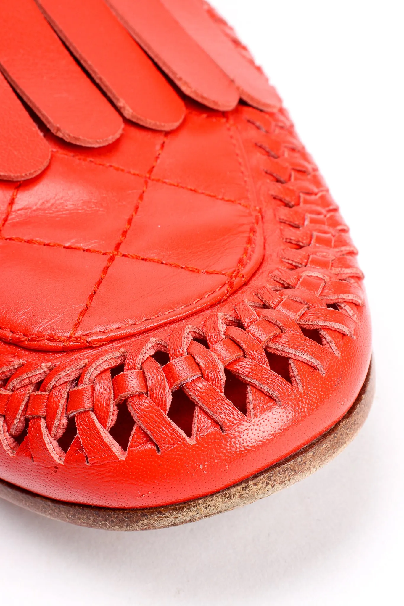 Woven Leather Moccasin Mules
