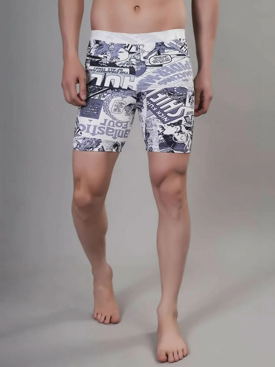 WUGO Stylish Men's Printed Sports Trunks for High Quality Swim, Yoga, Gym & Cycling