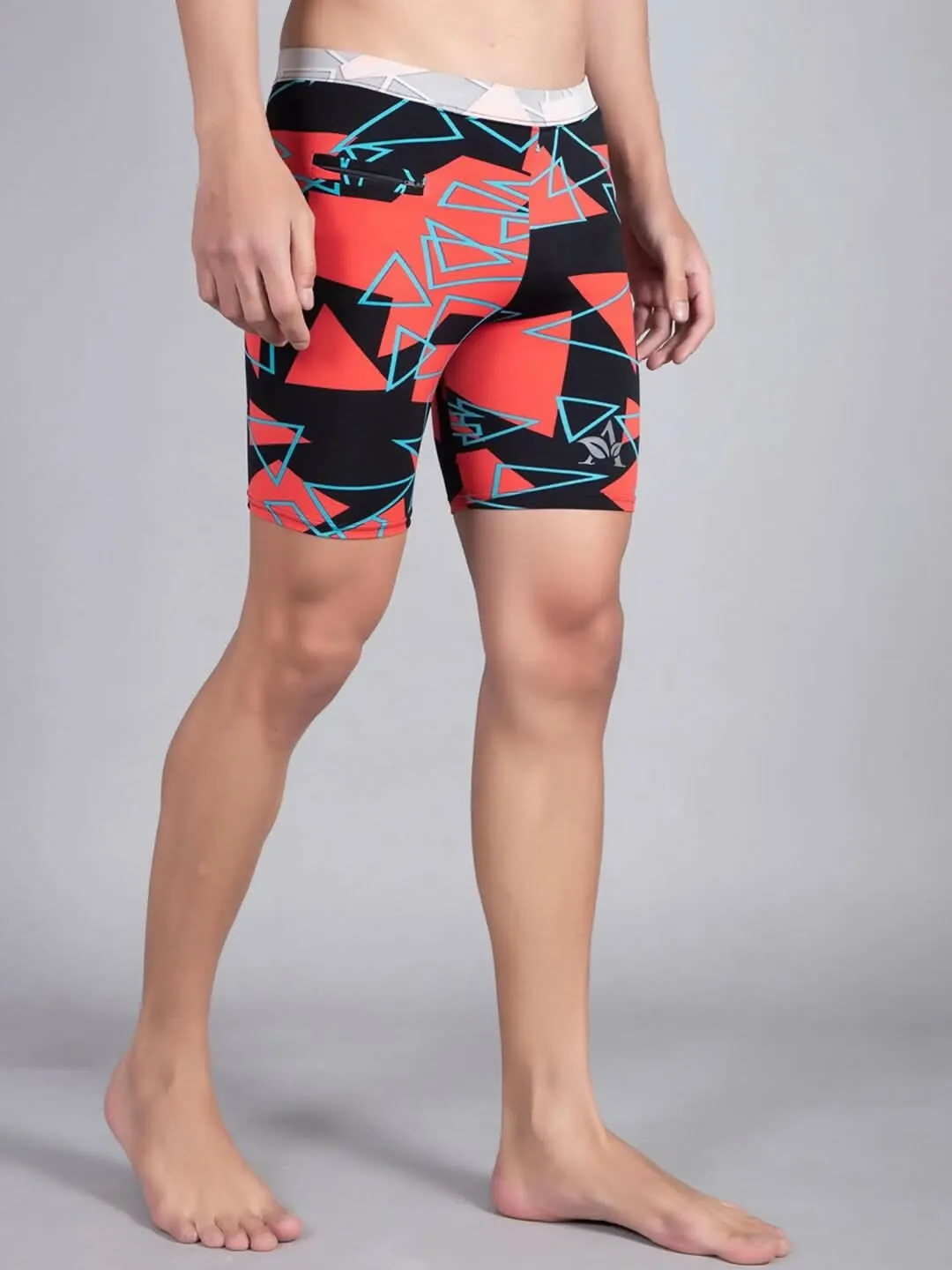WUGO Stylish Men's Printed Sports Trunks for High Quality Swim, Yoga, Gym & Cycling