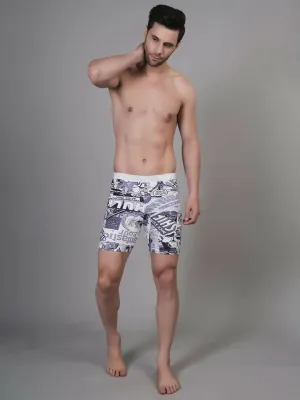 WUGO Stylish Men's Printed Sports Trunks for High Quality Swim, Yoga, Gym & Cycling