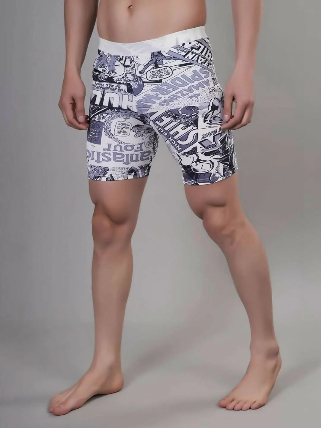 WUGO Stylish Men's Printed Sports Trunks for High Quality Swim, Yoga, Gym & Cycling
