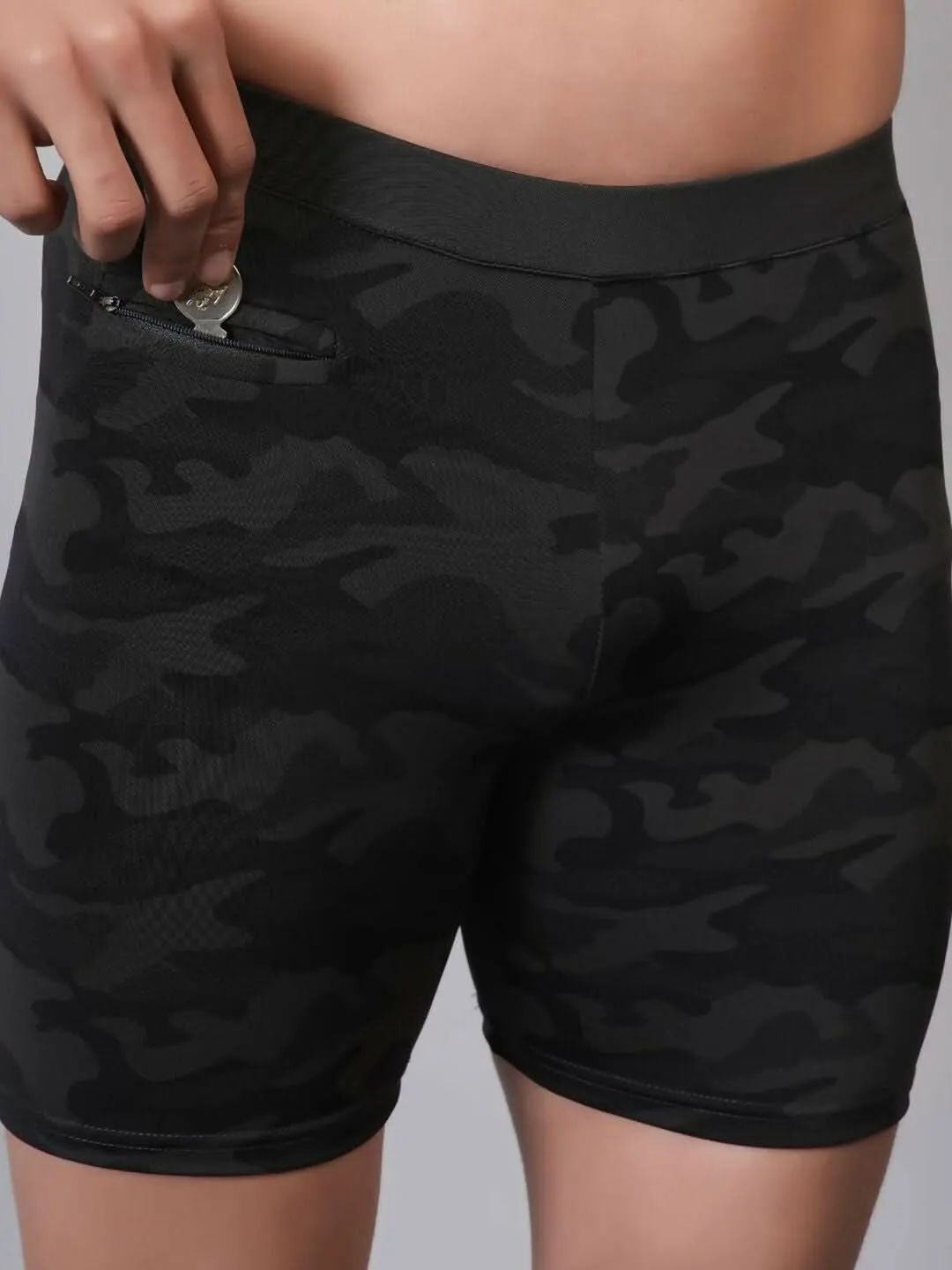 WUGO Stylish Men's Printed Sports Trunks for High Quality Swim, Yoga, Gym & Cycling