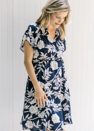 X Navy Flower Dress