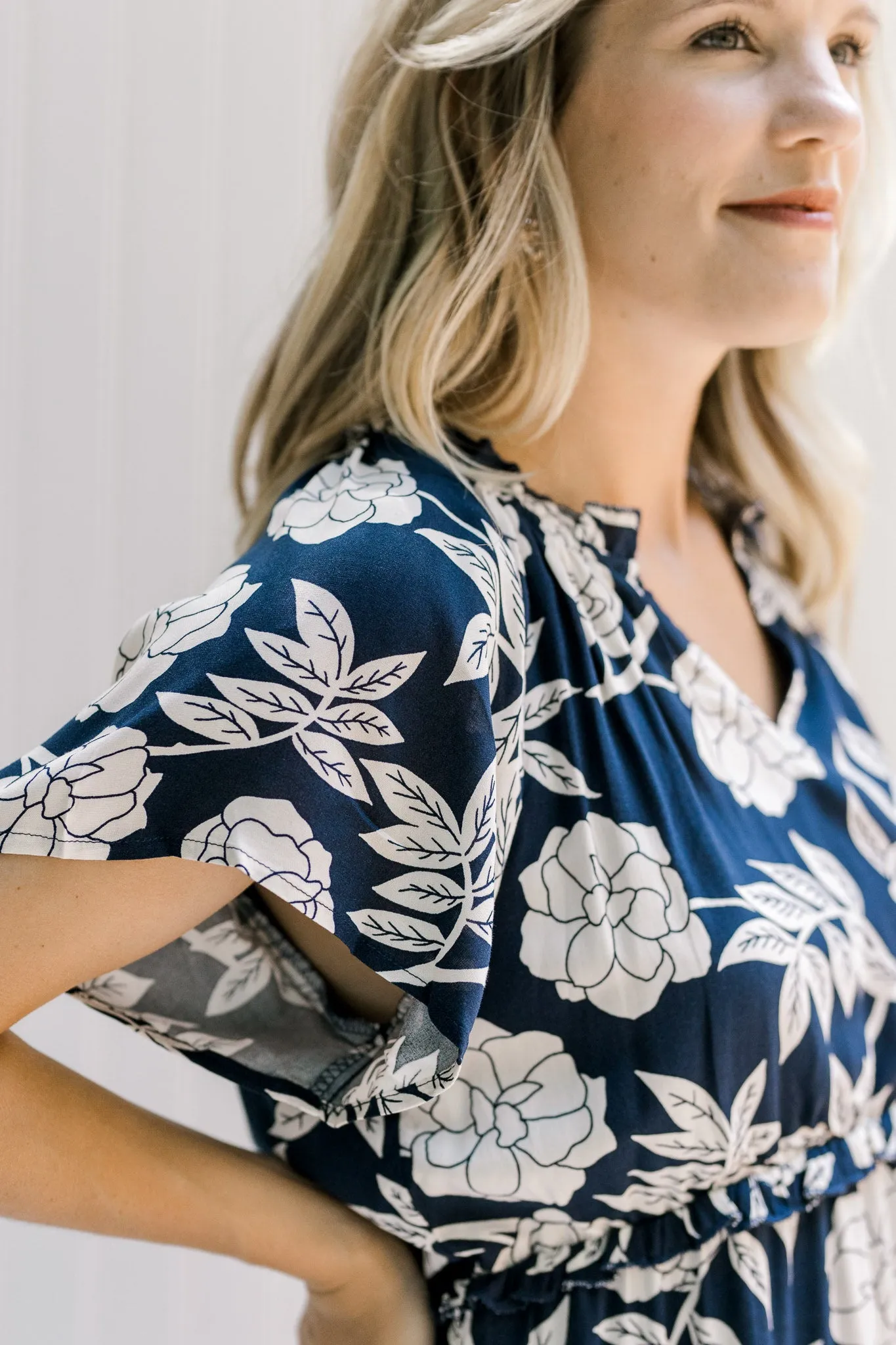 X Navy Flower Dress