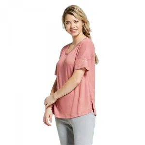Xhilaration Women's GET REAL Embroidered Sleeve V-Neck Sleep Shirt
