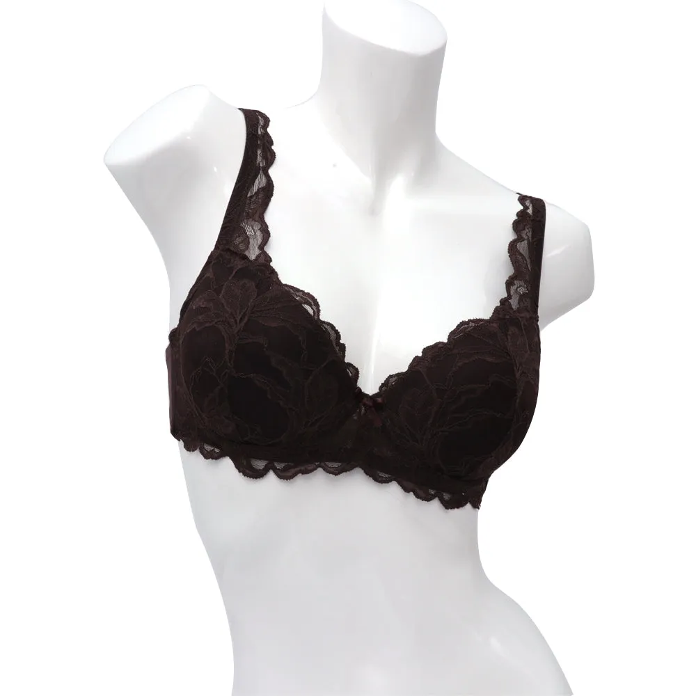 Yamamay Padded Balcony Bra with Pad Inserts Coffee