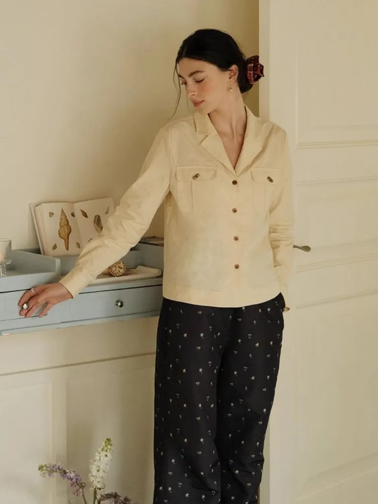 Yellow Loose-Fit Pocket Shirt