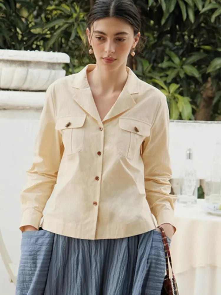 Yellow Loose-Fit Pocket Shirt