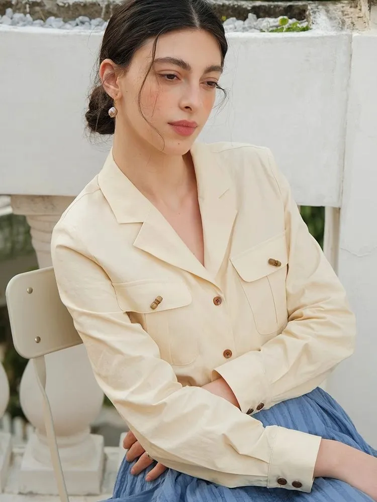 Yellow Loose-Fit Pocket Shirt