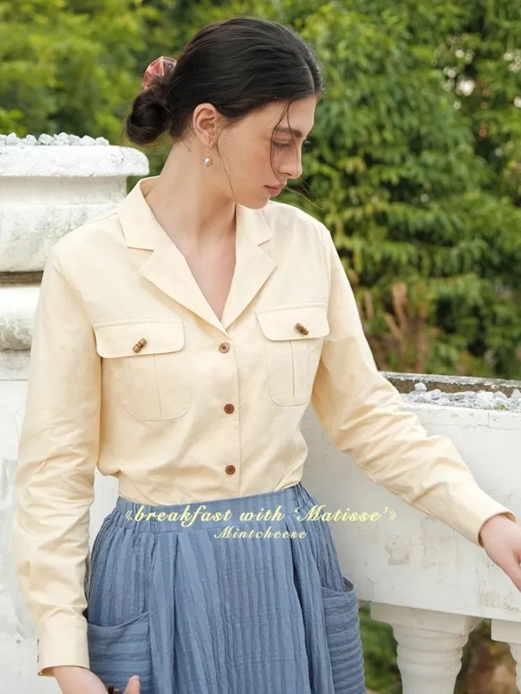 Yellow Loose-Fit Pocket Shirt