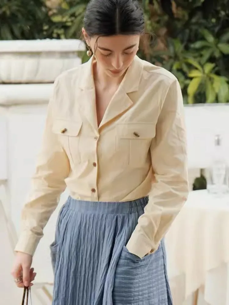 Yellow Loose-Fit Pocket Shirt