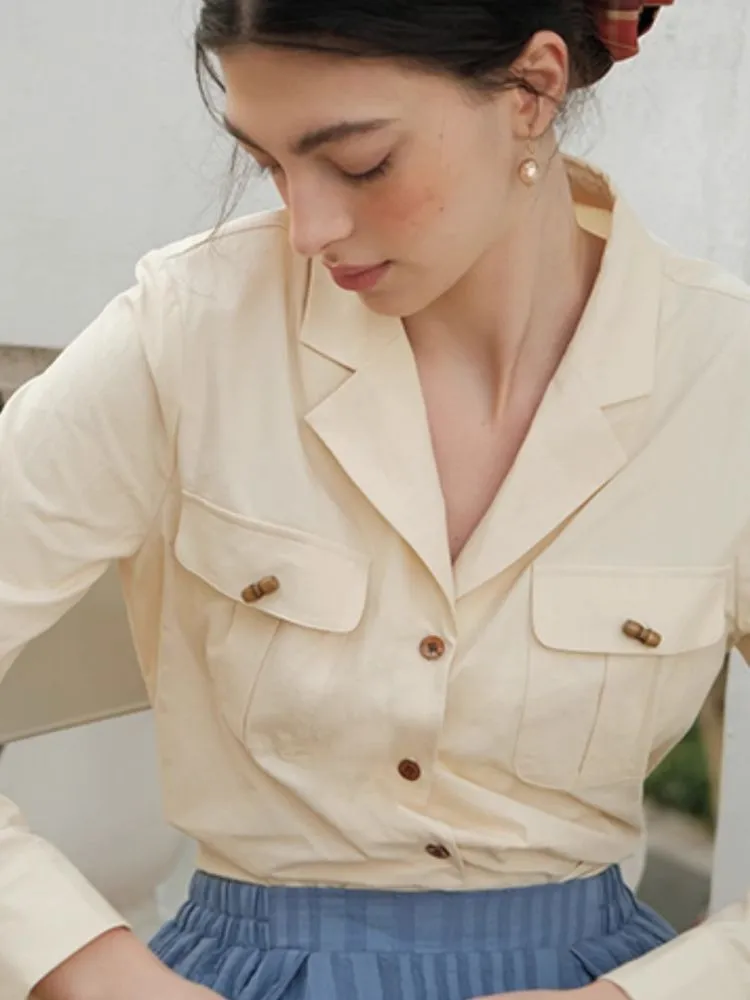 Yellow Loose-Fit Pocket Shirt