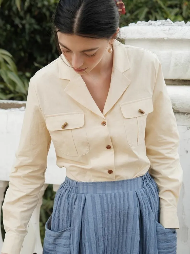Yellow Loose-Fit Pocket Shirt