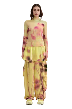 YELLOW MEADOW PLAID CARDIO NOVA TOP