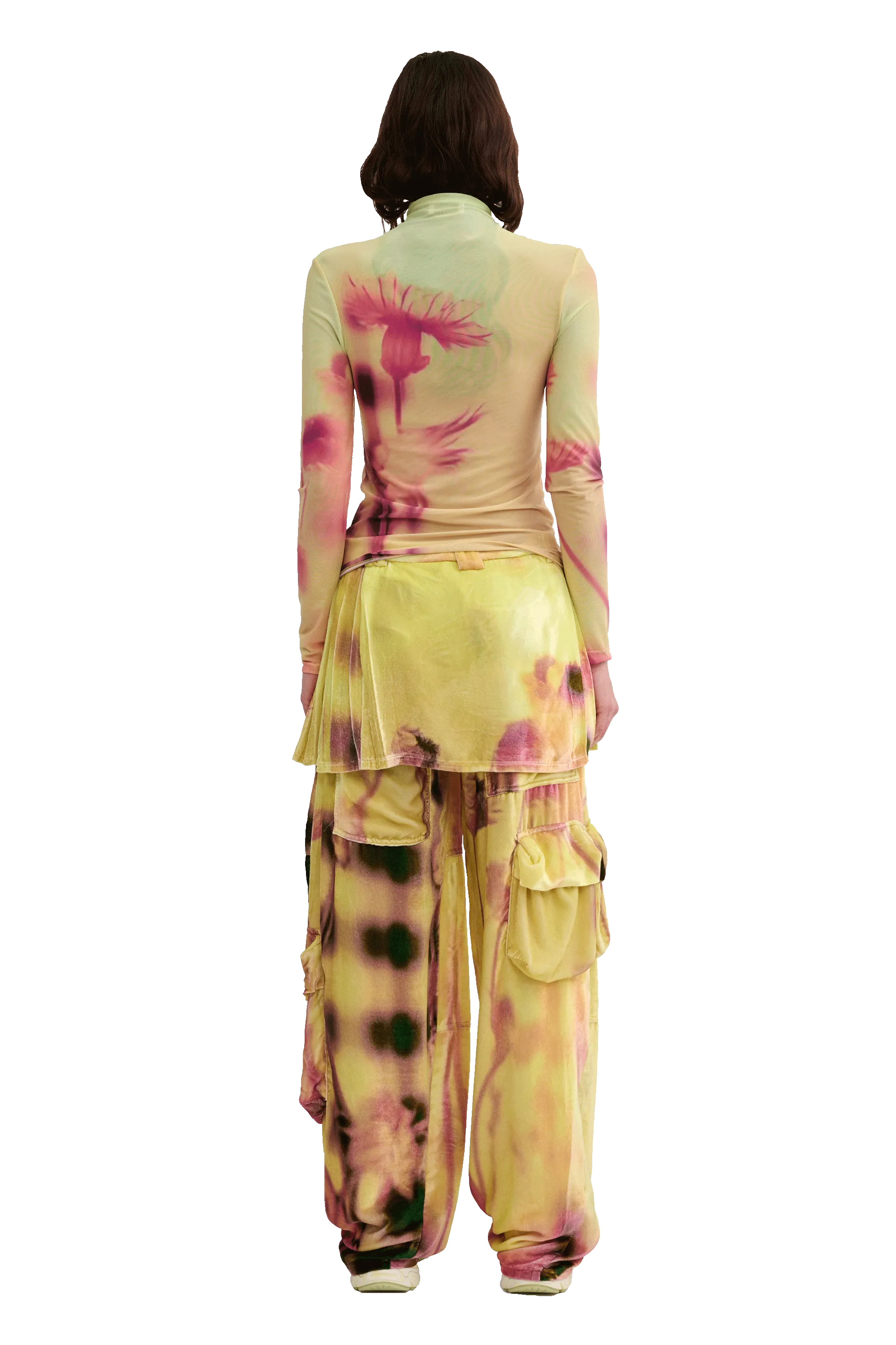 YELLOW MEADOW PLAID CARDIO NOVA TOP
