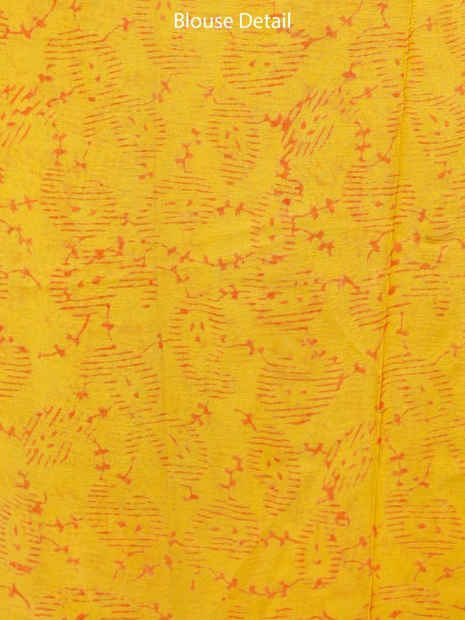Yellow Orange Green Hand Block Printed Chiffon Saree with Zari Border - S031703284