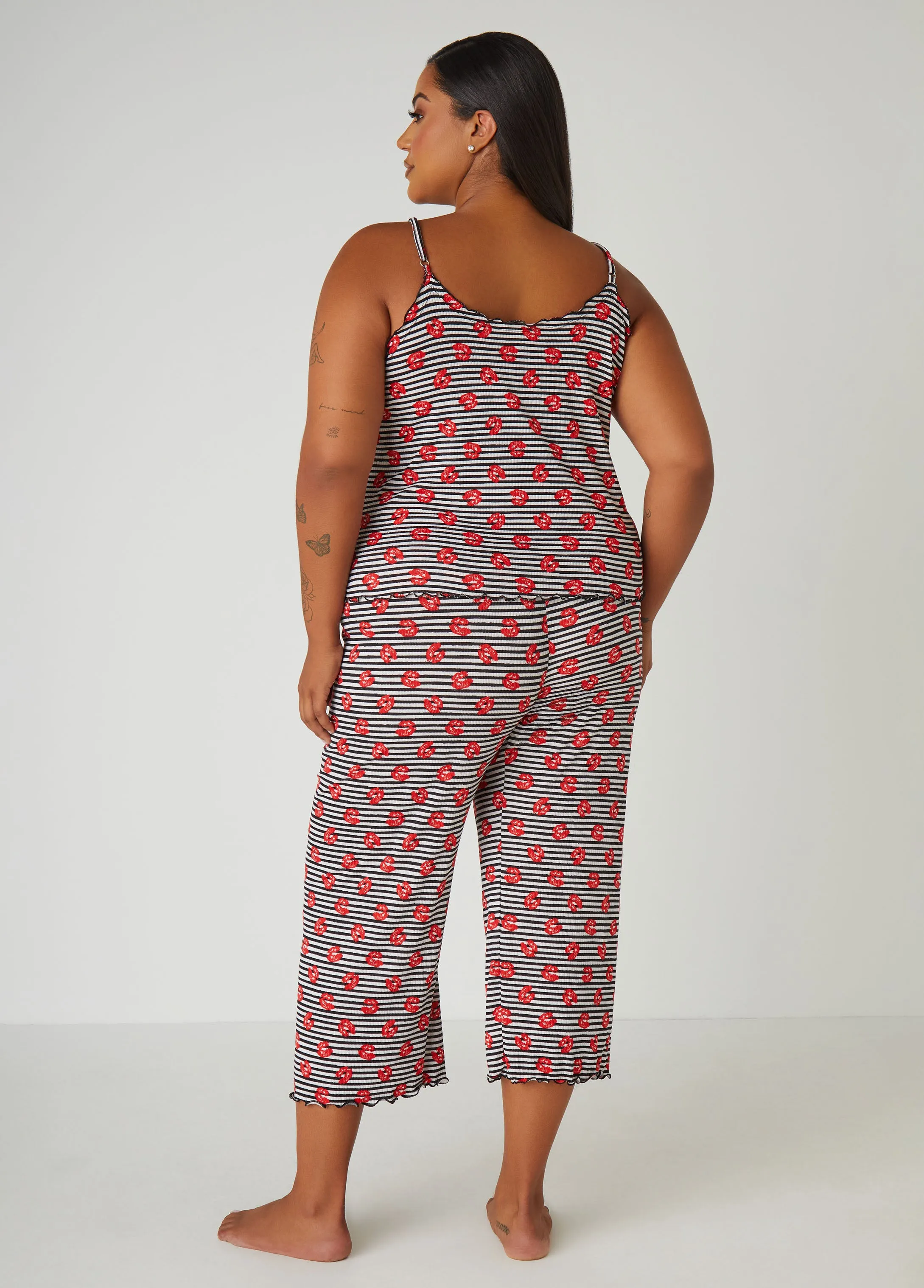 YMI Lips Print Pajamas Set