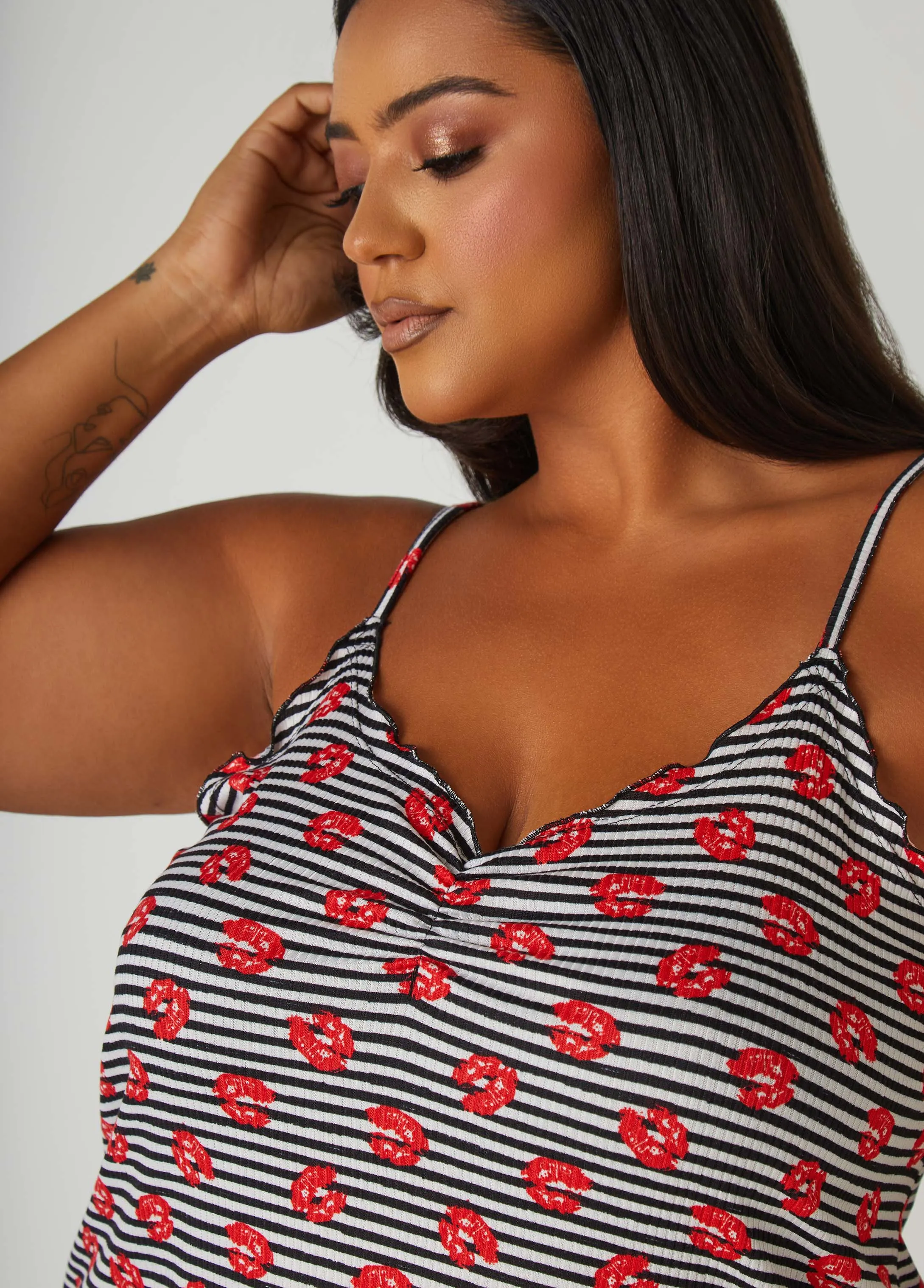YMI Lips Print Pajamas Set