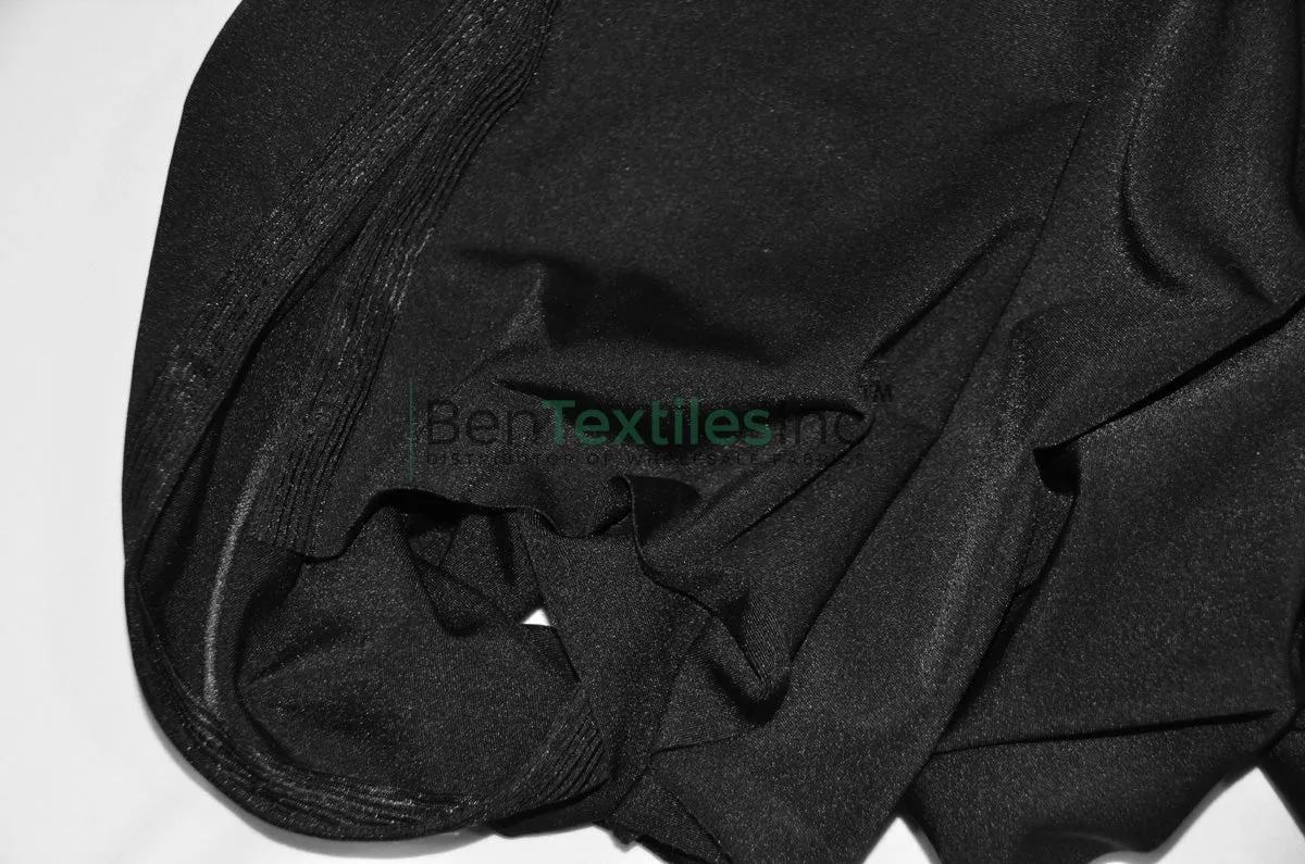Yoga Spandex Fabric | 60" Wide | Active Wear and Sportswear Fabric | Poly Spandex for Digital Printing | Slight Sheen 4-Way Stretch Knit | White & Black