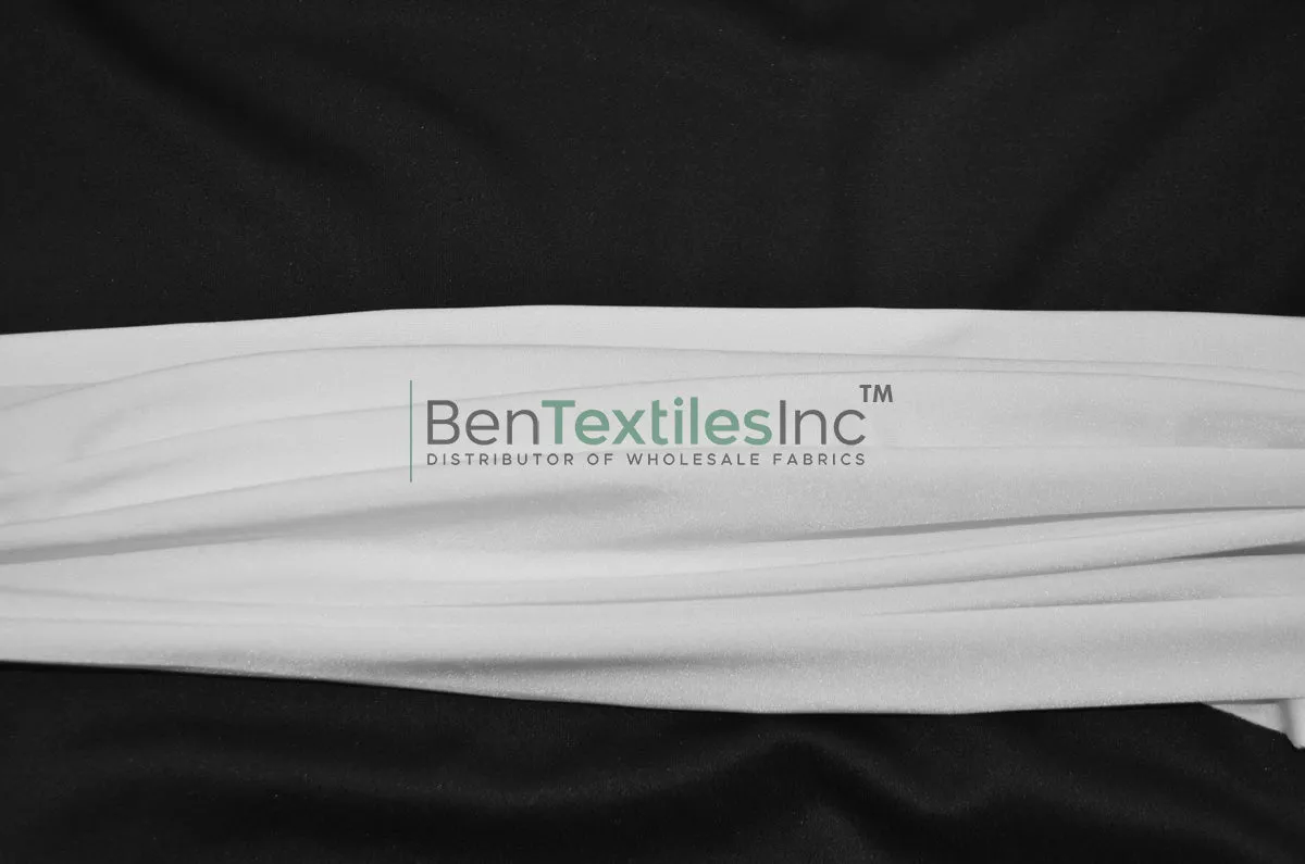 Yoga Spandex Fabric | 60" Wide | Active Wear and Sportswear Fabric | Poly Spandex for Digital Printing | Slight Sheen 4-Way Stretch Knit | White & Black