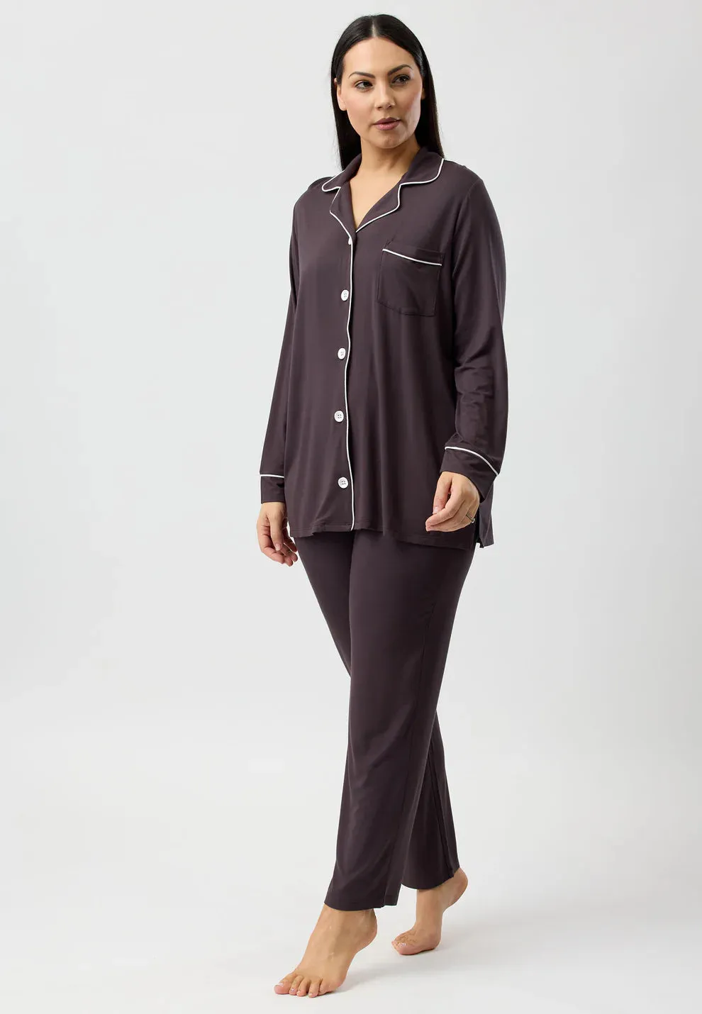 YUU Plain PJ Set / Chocolate