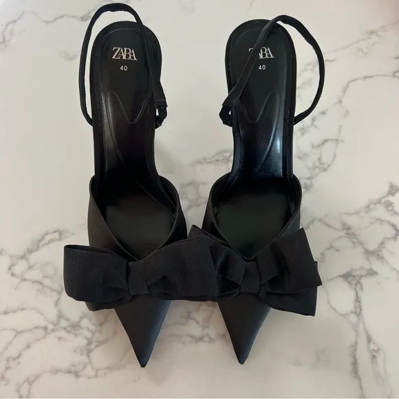 Zara Bow Trim Heeled Shoes