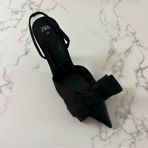 Zara Bow Trim Heeled Shoes