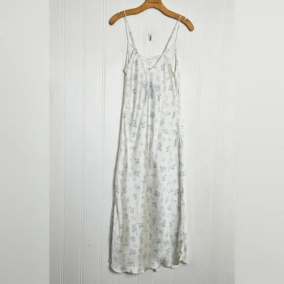 Zara Lingerie Slip Dress Blue Floral Print Nightgown  Womens Size L